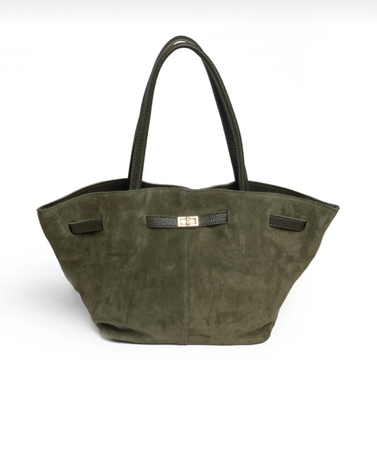 Leo Olivegreen Suede Bag