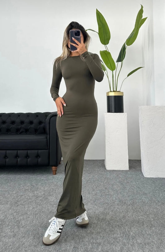 Luna Full Stretch Olive green Dress