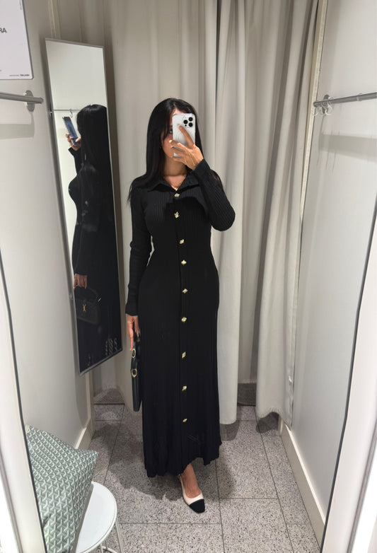 Aseel Black Triko Dress