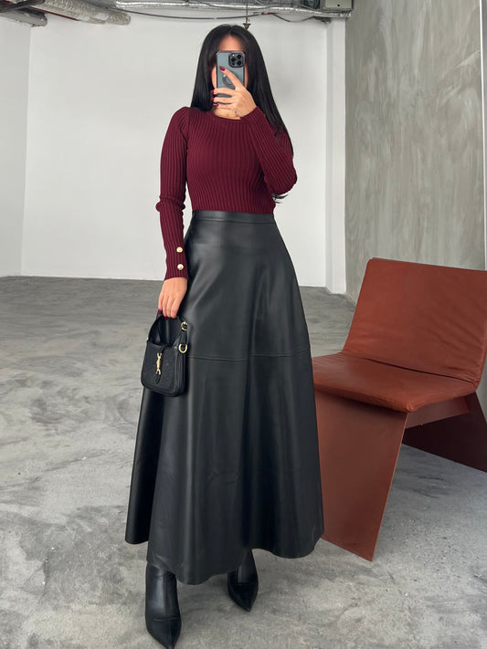 Leather Black skirt