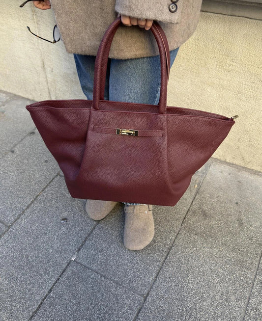 Airport Burgundy Leather Bag