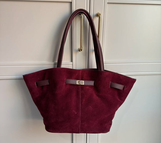 Leo Suede Burgundy Bag